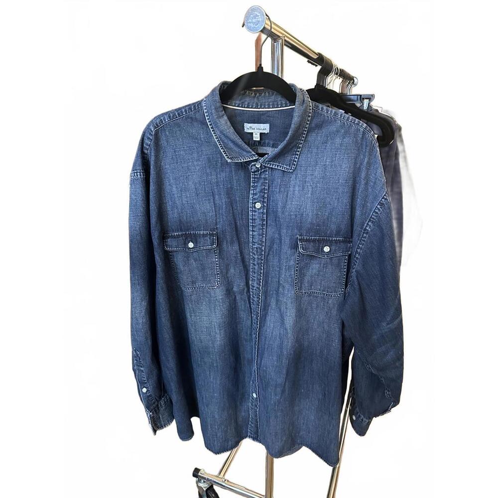 Peter Millar Men's Denim Casual Shirt 3X